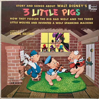 Disney- Story And Songs About Walt Disney's Three Little Pigs (Old Sticker Damage Front Of Sleeve) (Used Vinyl)