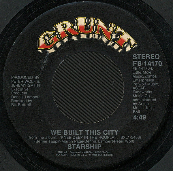 Starship (File w/Jefferson Airplane)- We Built This City / Private Room (Instrumental)