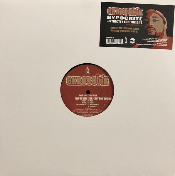 Akrobatik- Hypocrite / Strictly For The DJ's 12" (Sealed)