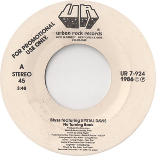 Blyss Ft Krystal Davis- No Turning Back (White Label Promo 7")