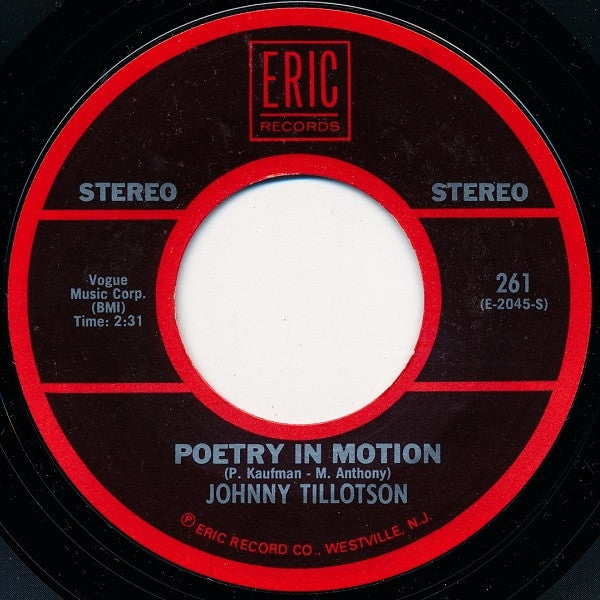 Johnny Tillotson- Poetry In Motion / Send Me The Pillow You Dream On