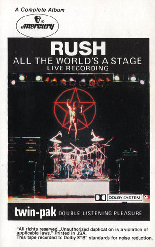 Rush- All The World's A Stage (Used Cassette)