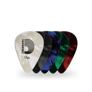 D'Addario Assorted Pearl Celluloid Guitar Picks 10 pack - Medium