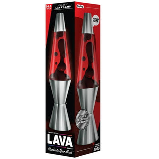 14.5" Chrome Plated Crimson and Red Lava Lamp