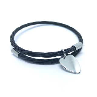 Guitar String Bracelet - Black w/ Mini Pick Charm