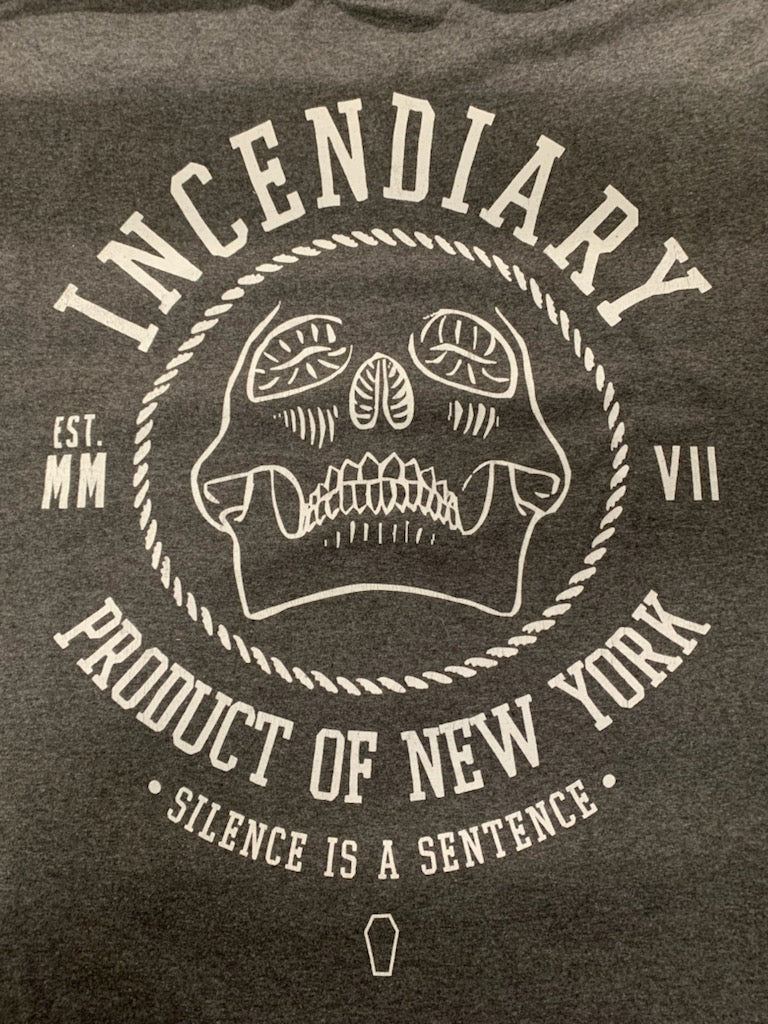 Incendiary Silence Is A Sentence T-Shirt, Gray, L