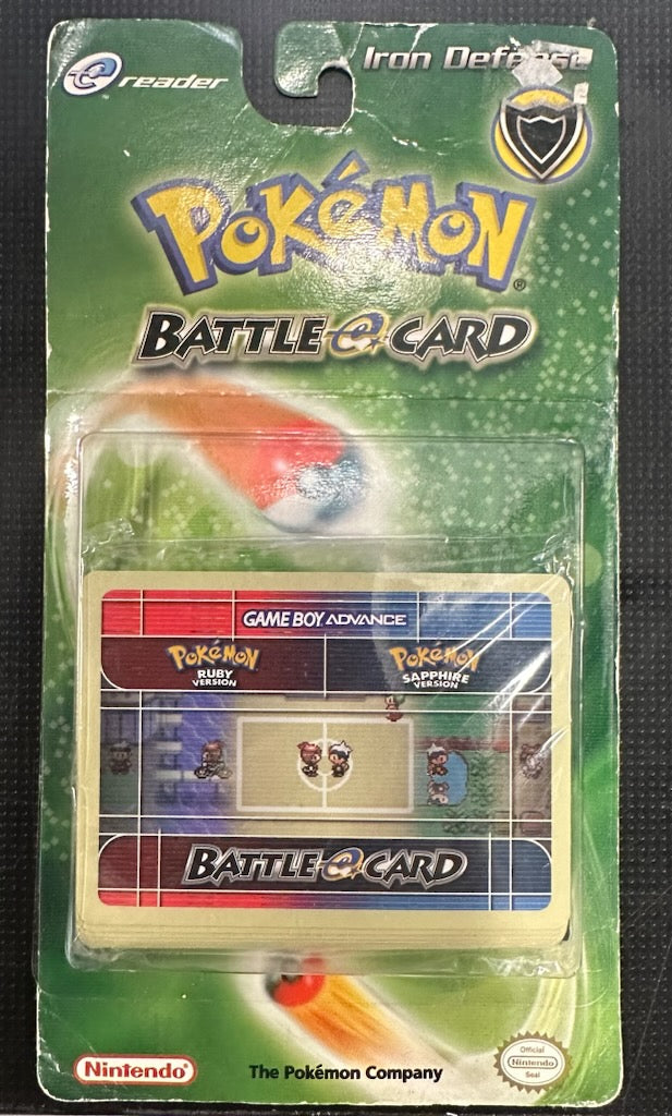 Pokemon Battle Card "Iron Defense" For Gameboy Advance E-Reader (SEALED, packaging has wear)