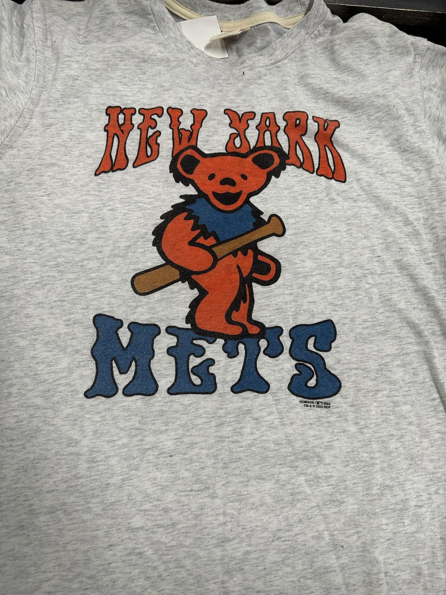 Grateful Dead/New York Mets 2022 Homage T-Shirt, White/Grey, L