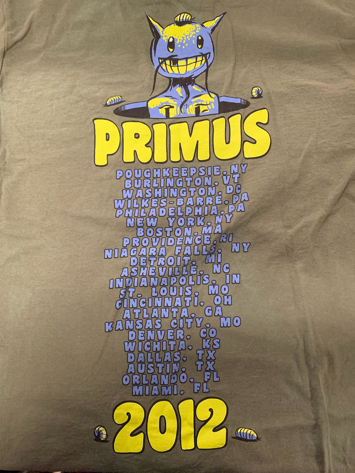 Primus 2012 Tour Shirt, Dark Green, M