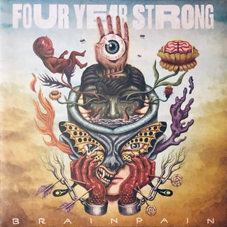 Four Year Strong- Brain Pain (Clear w/ Easter Yellow/Bone Twist)(Top Seam Split)