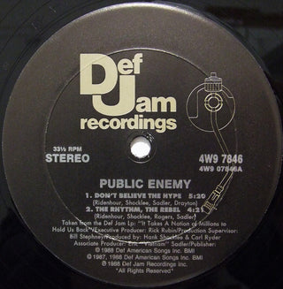 Public Enemy- Don't Believe The Hype (12")