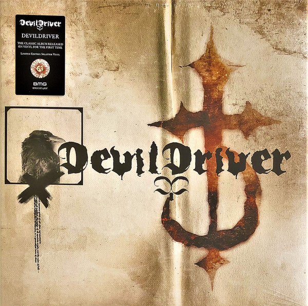 DevilDriver- DevilDriver (White W/ Orange & Gold Splatter)