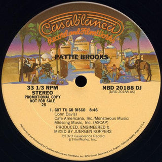 Pattie Brooks- Got Tu Go Disco (12”, Single Sided) - Darkside Records