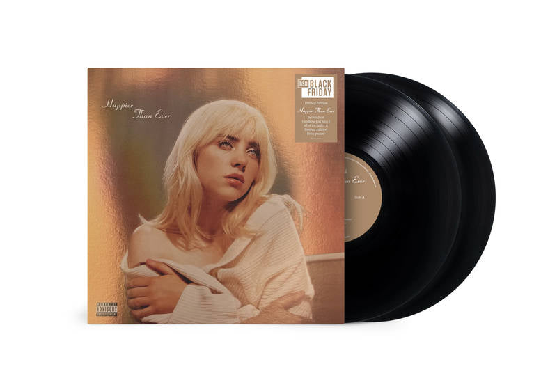 Billie Eilish- Happier Than Ever (Recycled Black w/ Litho Poster) -BF22 - Darkside Records