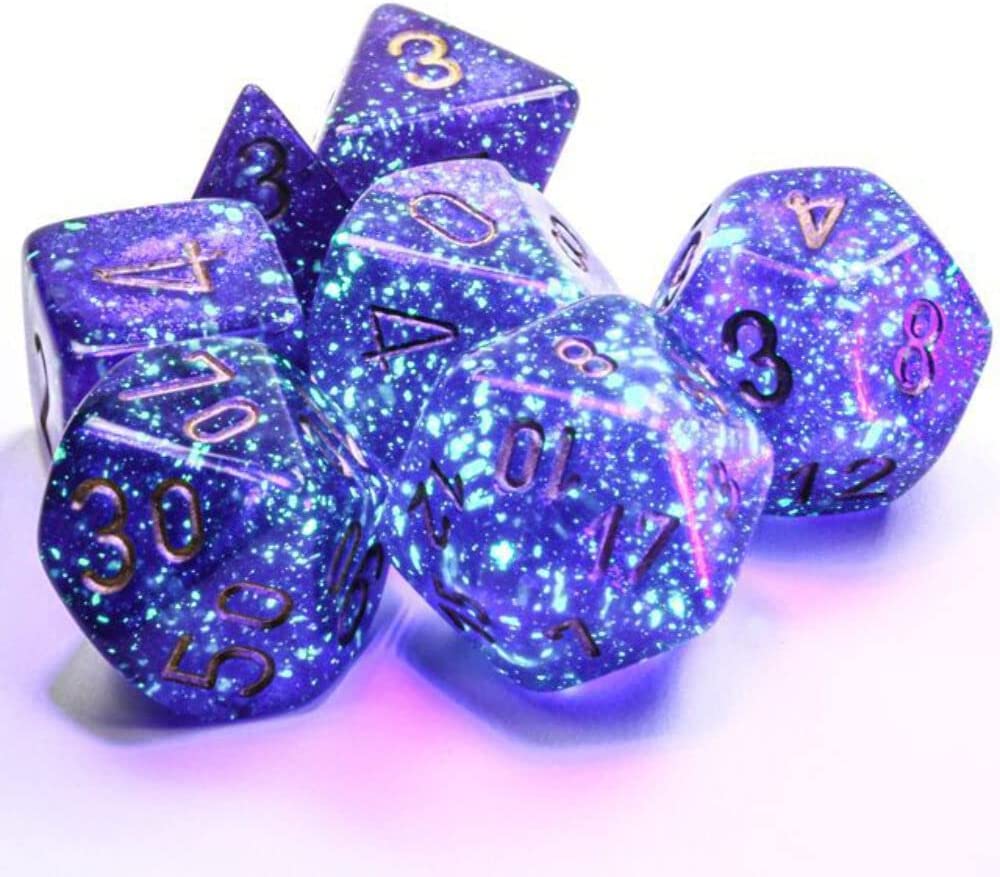 Chessex CHX27587 Borealis Royal Purple/Gold Polyhedral 7-Die Set - Darkside Records
