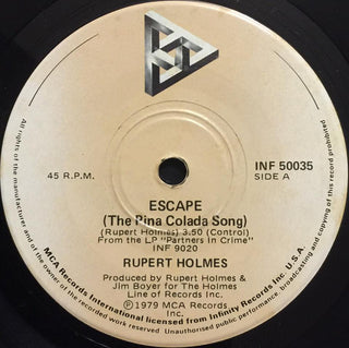 Rupert Holmes- Escape (The Pina Colada Song)/ Drop It - Darkside Records