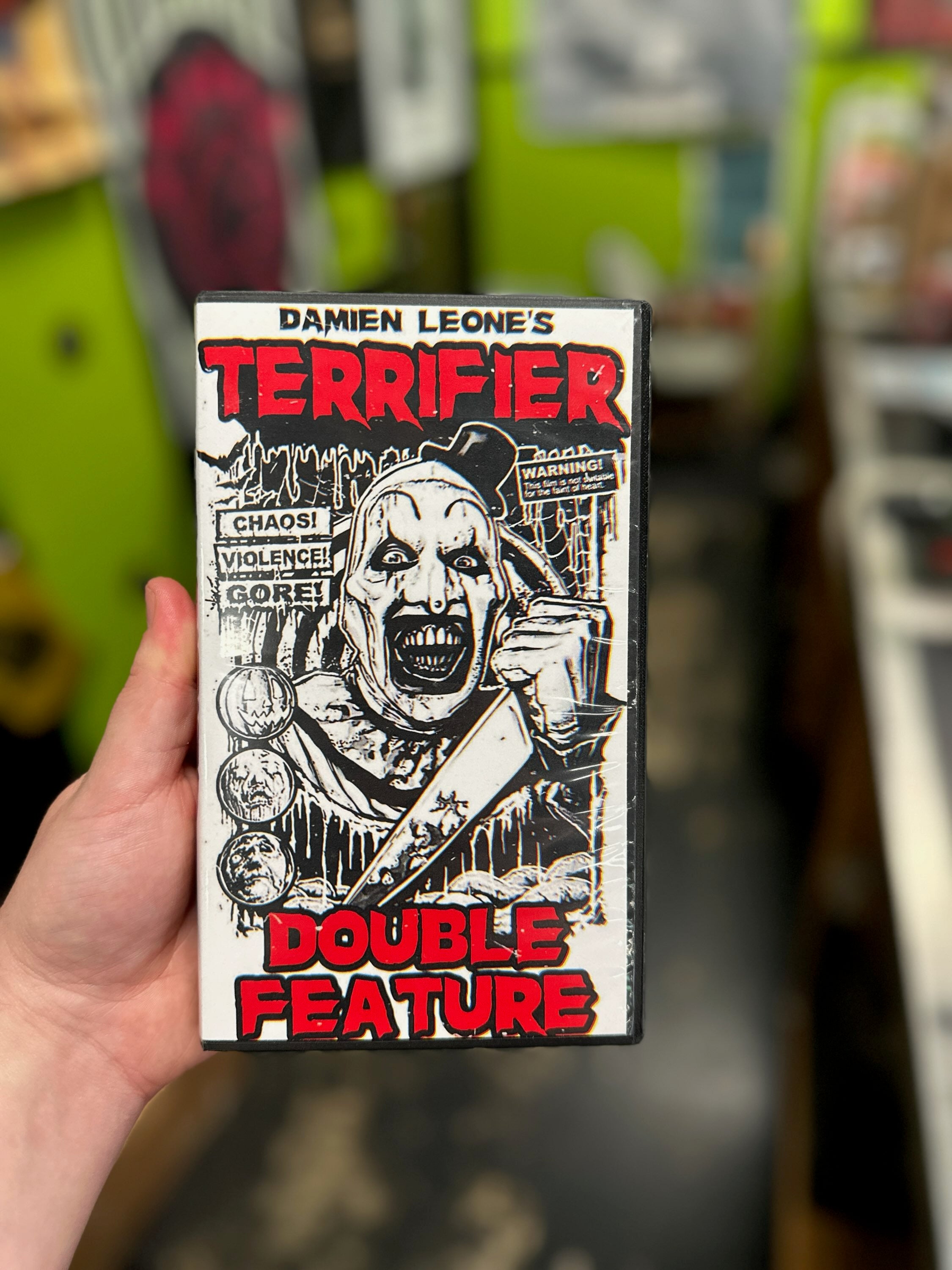 Terrifier Double Feature (White VHS)(Brainbuster Video) - Darkside Records
