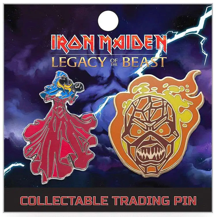 Iron Maiden Set 3 Clairvoyant/Wicker Man Enamel Pin Set - Darkside Records