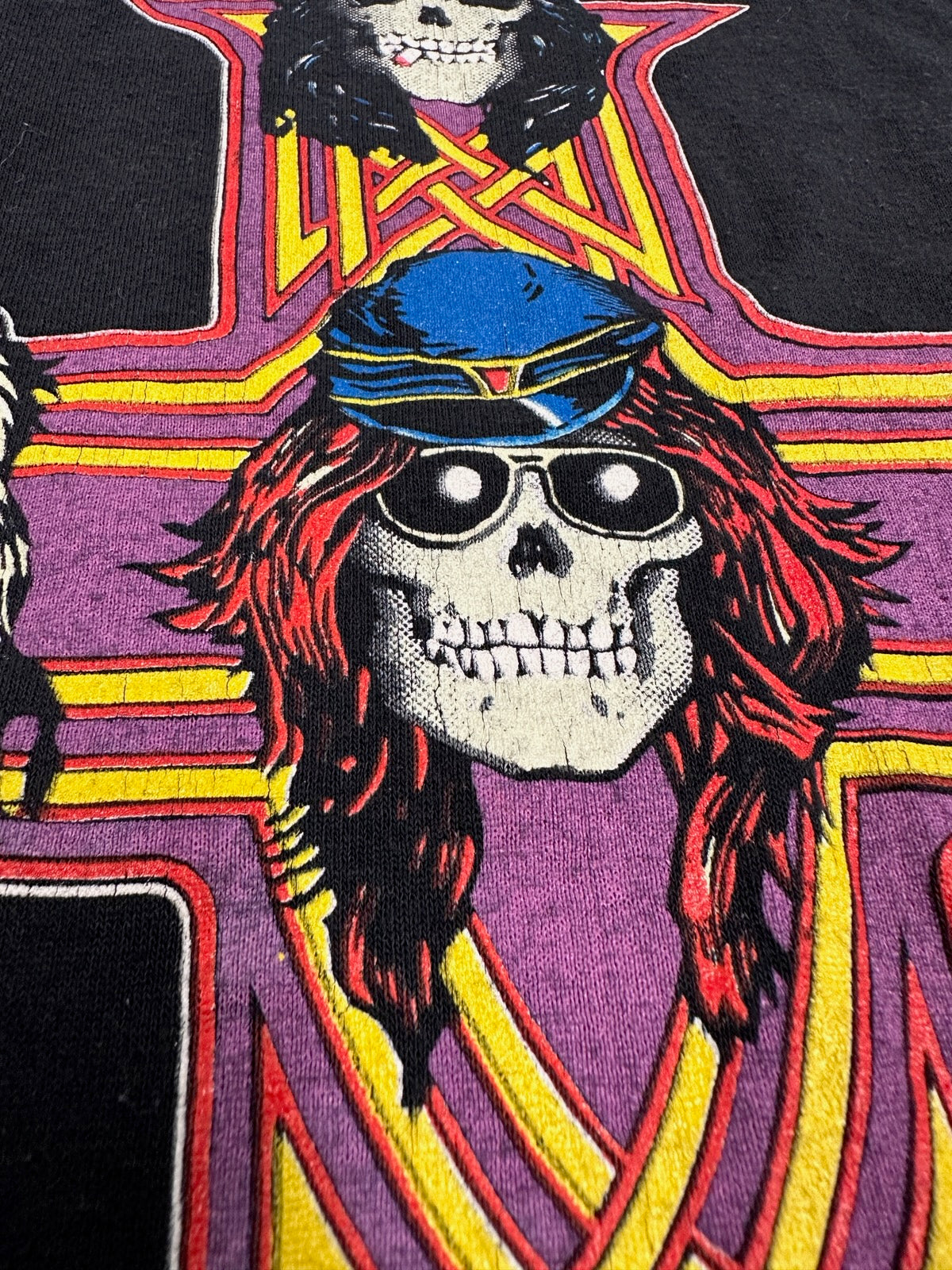 Ozzy Osbourne 1984 Bark At The Moon Tour Raglan/Baseball T-Shirt, Grey  w/Blue Arms