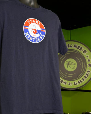 Image: https://shop.darksiderecords.com/cdn/shop/products/fxvytfajimq06hy1owp5.jpg?v=1678306329&width=320 Pearl Jam 2011 Montreal Expos Logo T-Shirt Navy Blue L Tag Ripped Tear  At The Seam