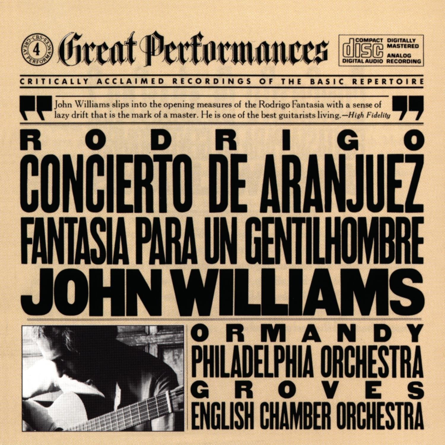 Rodrigo/ Williams- Concierto De Aranjuez/ Fantasia Para Un Gentilhombre (Eugene Ormandy/ Sir Charles Groves, Conductor) - Darkside Records
