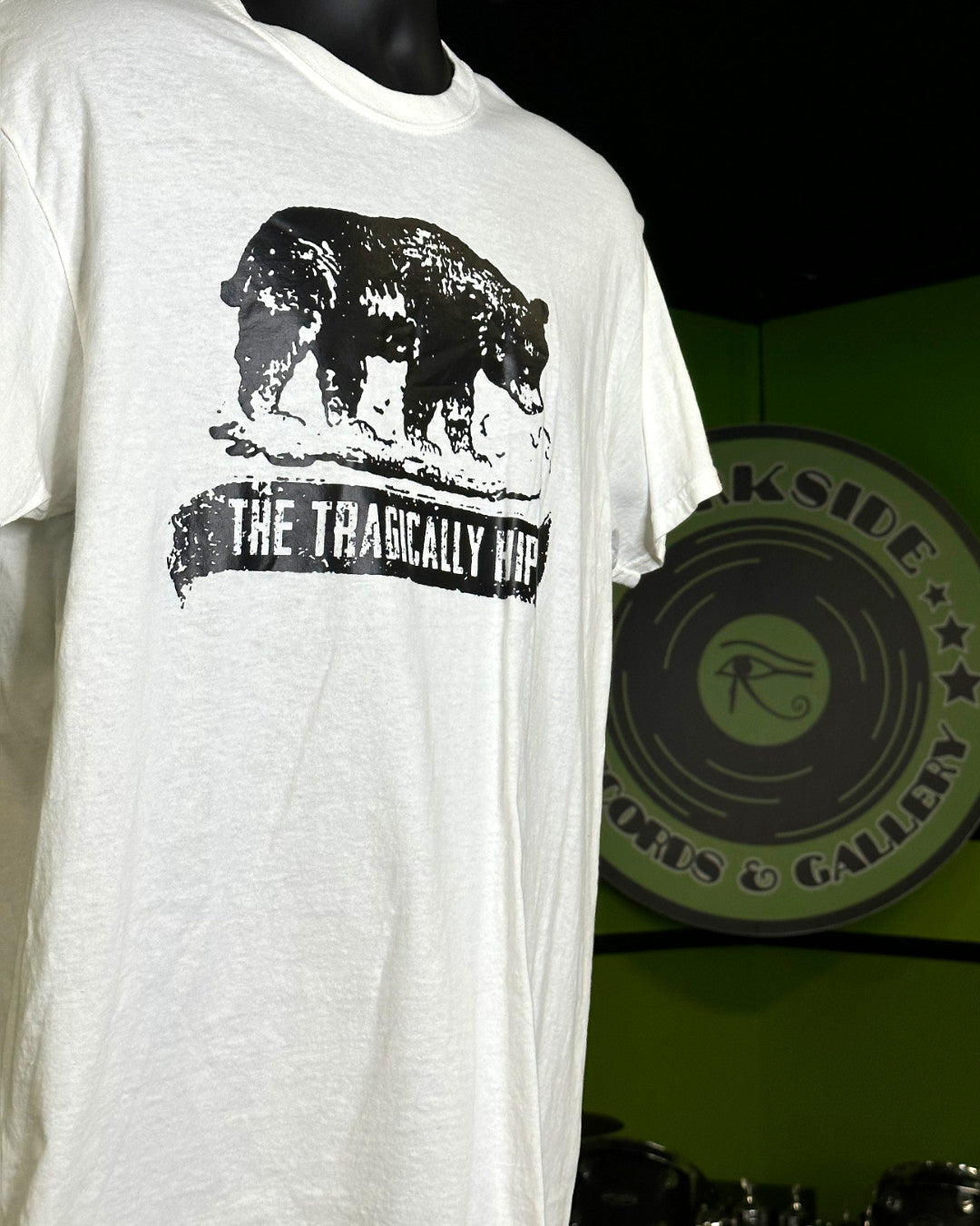 Tragically Hip Bear Graphic T-Shirt, White, L - Darkside Records
