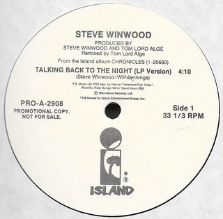 Steve Winwood- Talking Back To The Night (12”) - Darkside Records