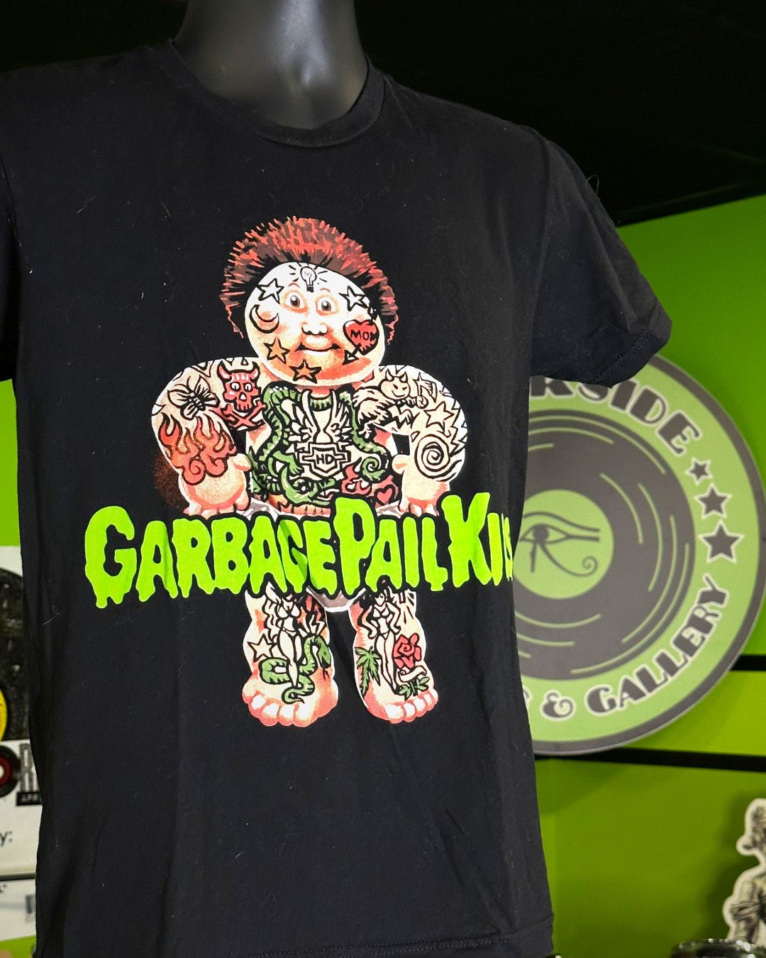 Garbage Pail Kids 2017 Tattoo Lou T-Shirt, Blk, S - Darkside Records