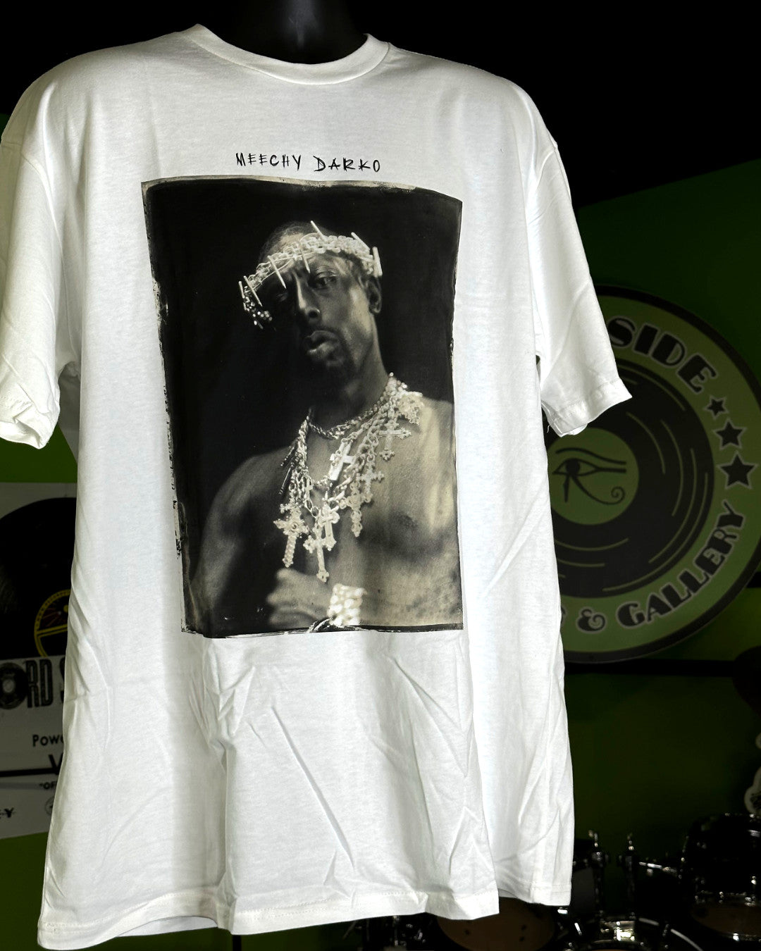 Meechy Darko (Flatbush Zombies) Gothic Luxury Promo T-Shirt, White, XL - Darkside Records