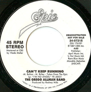 Gregg Allman Band- Can't Keep Running (Promo) - Darkside Records