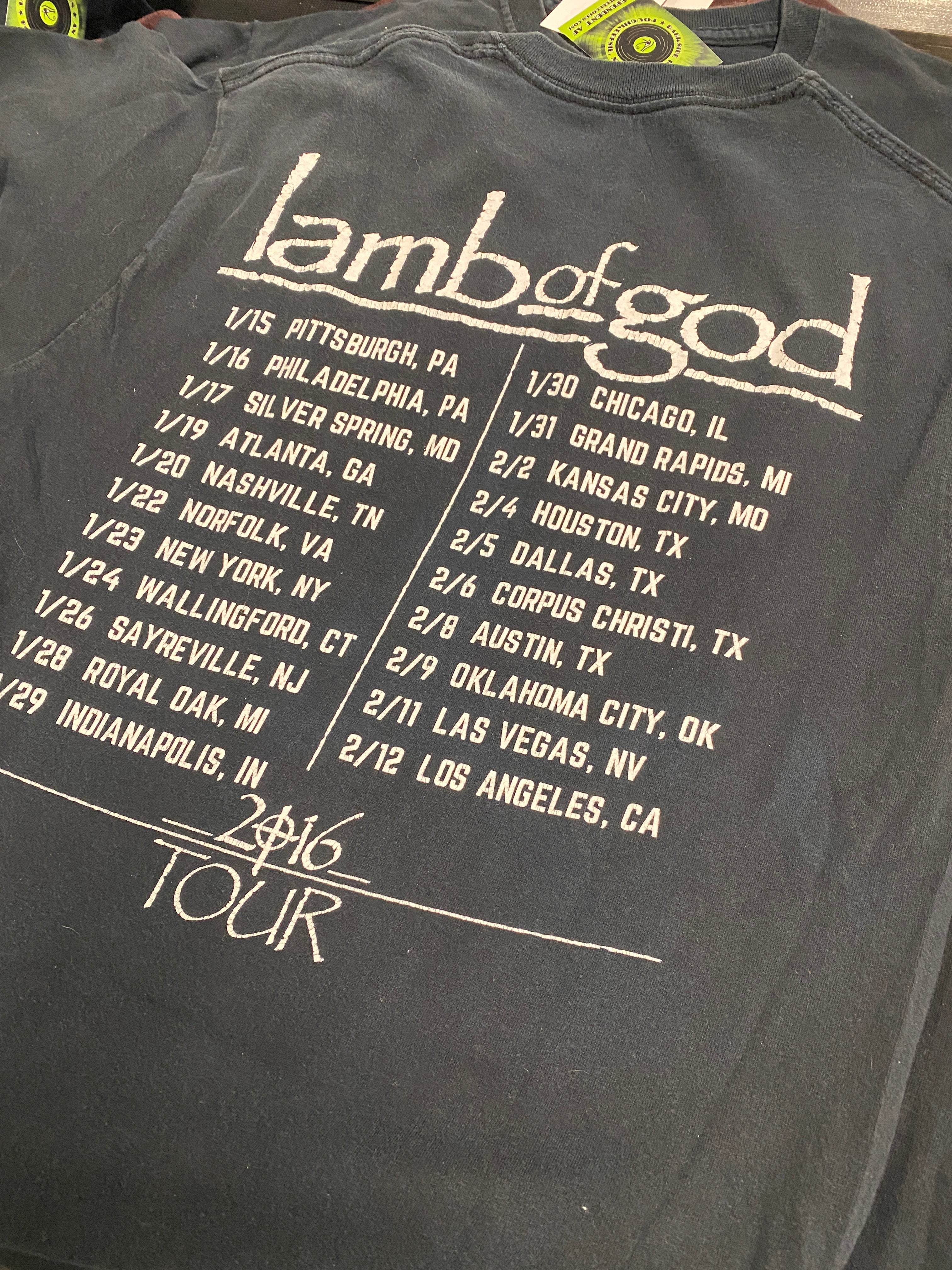 Lamb Of God 2016 Tour T-Shirt, Blk, S - Darkside Records