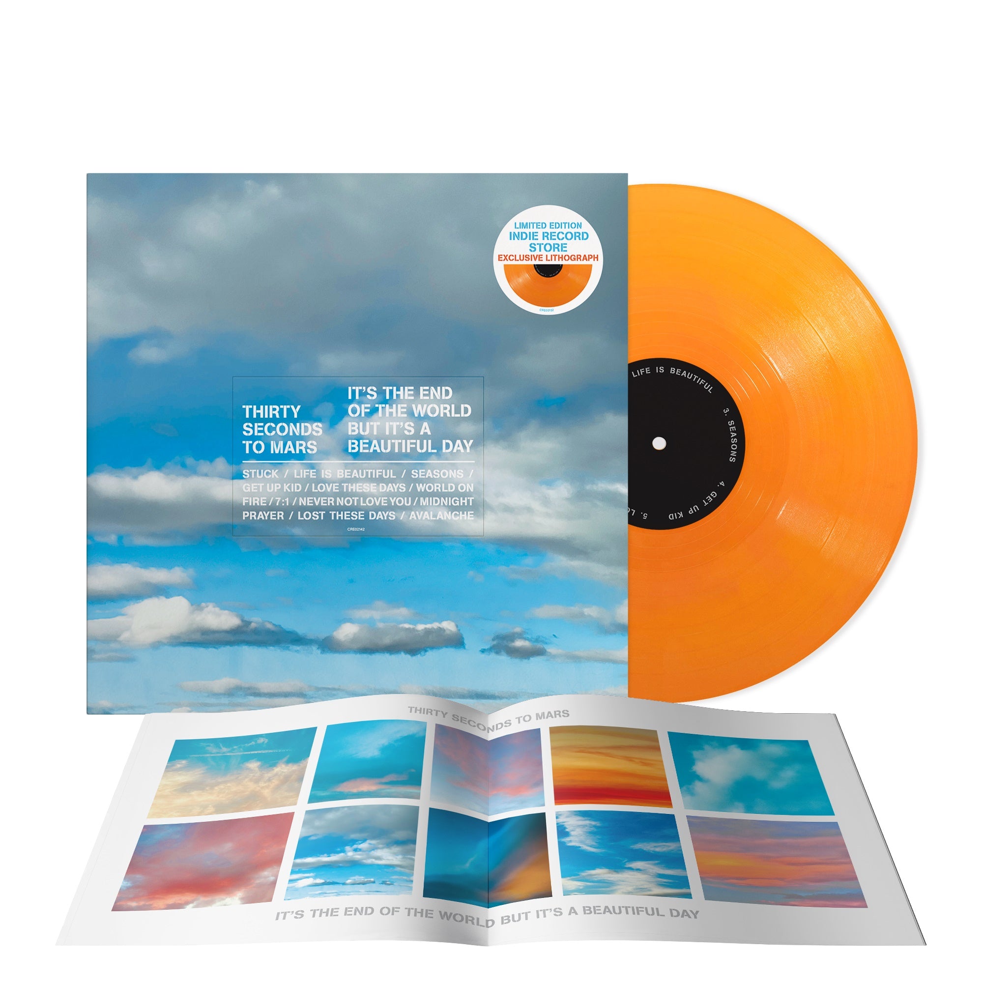 Thirty Seconds To Mars- It's The End Of The World But It's A Beautiful Day [Tangerine Vinyl] [Alternate Cover] (Indie Exclusive) (PREORDER) - Darkside Records