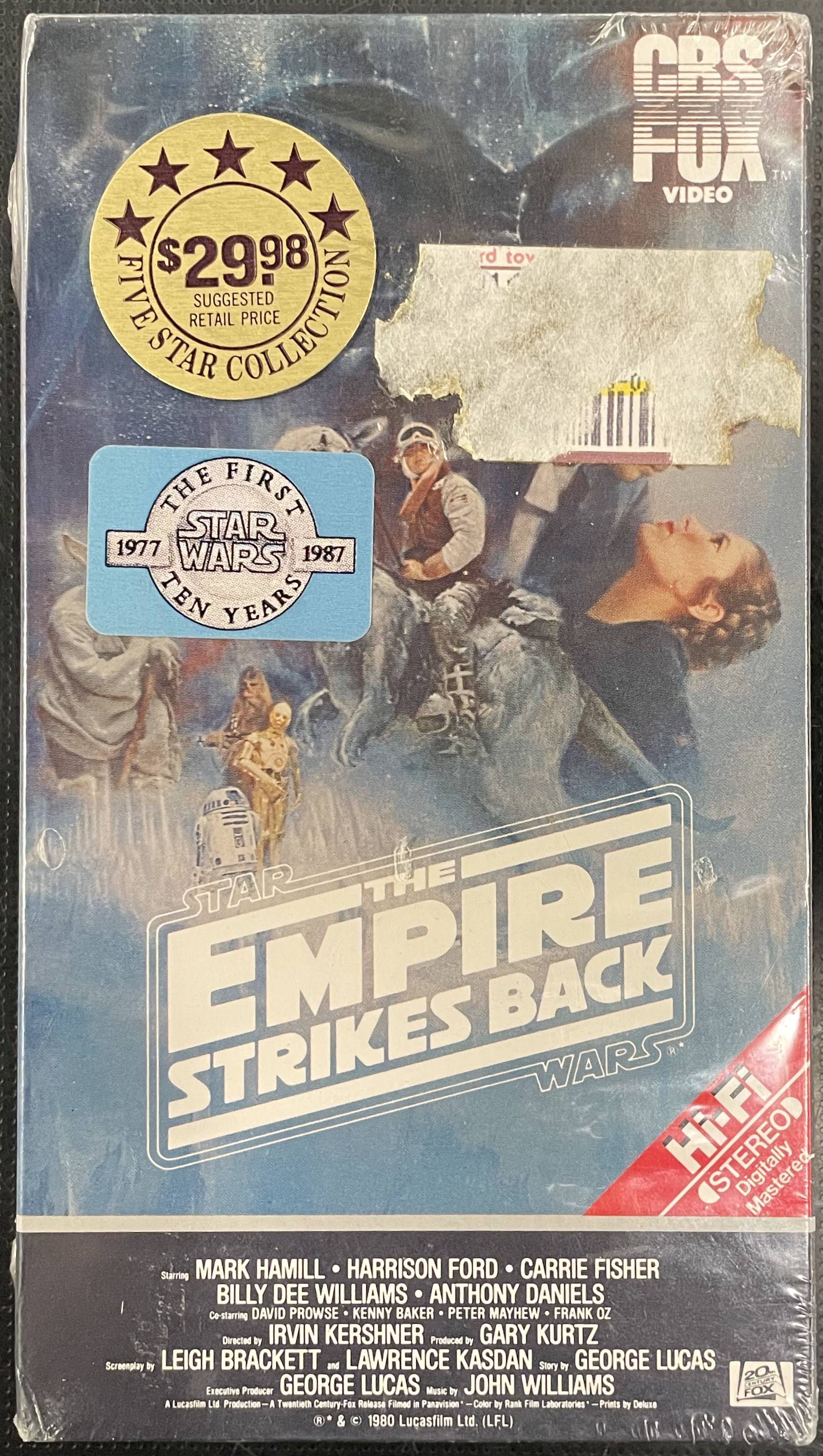 Star Wars: The Empire Strikes Back (SEALED CBS Fox Video w/ hype stickers) - Darkside Records