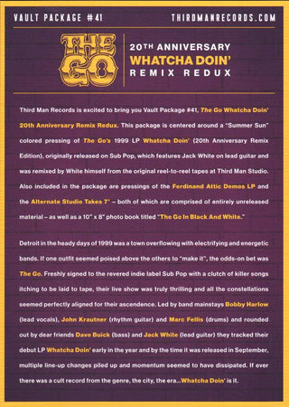 The Go- Whatcha Doin' 20th Anniversary Remix Redux (Complete Third Man Vault Package #41)(Unopened Third Man Mailer) - DarksideRecords