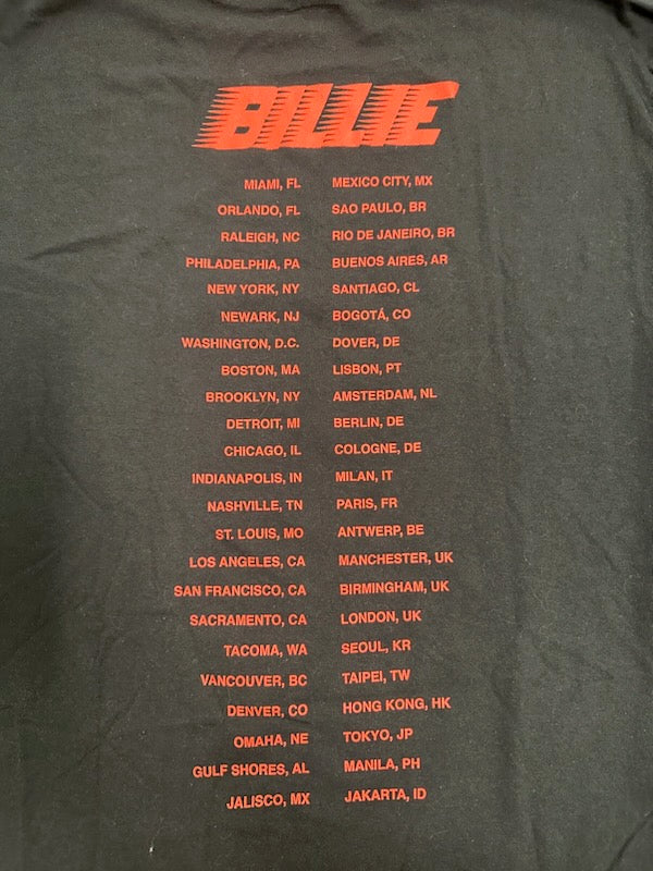 Billie Eilish 2020 World Tour Red Face T-Shirt, Blk, L