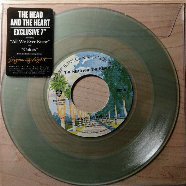Head & The Heart- All We Ever Know/Colors (Promo)(Clear) - Darkside Records