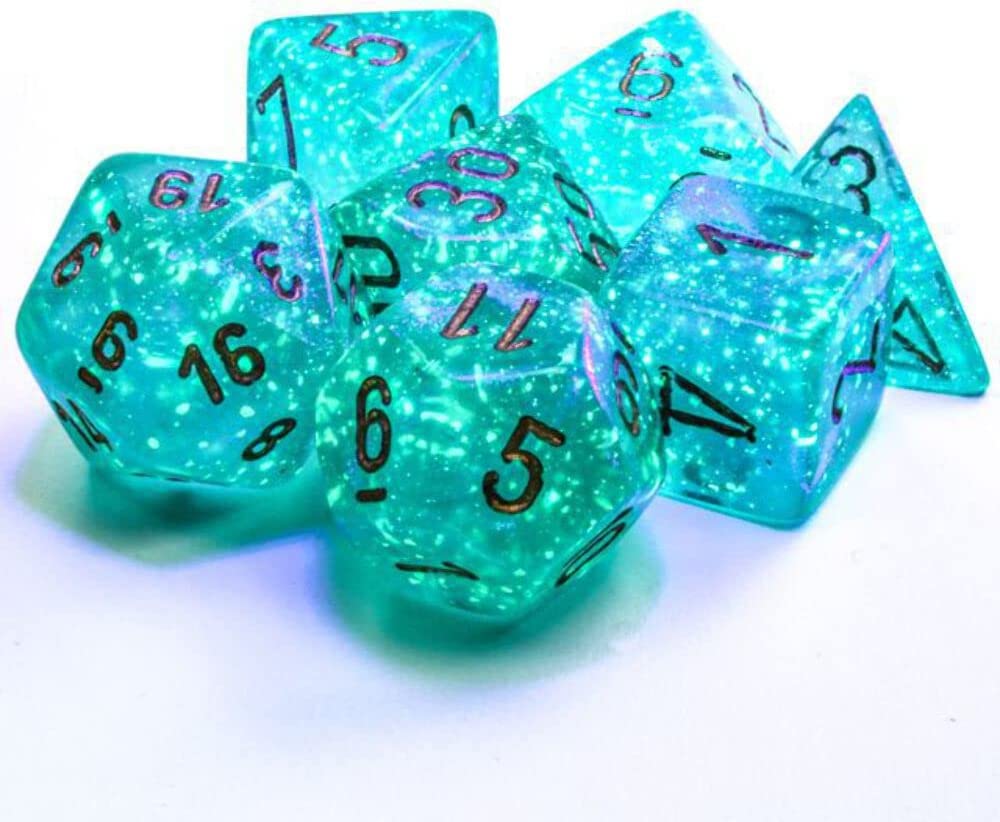 Chessex CHX27585 Borealis Teal/Gold Polyhedral 7-Die Set - Darkside Records