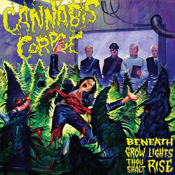 Cannabis Corpse- Beneath Grow Lights Thou Shalt Rise (Green & Yellow W/ Black & Blue Splatter)