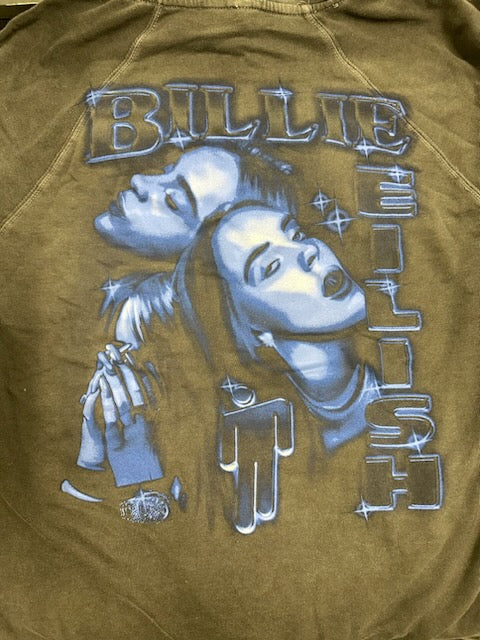 Billie Eilish Blohsh Logo Pullover Hoodie, Charcoal Grey, XL