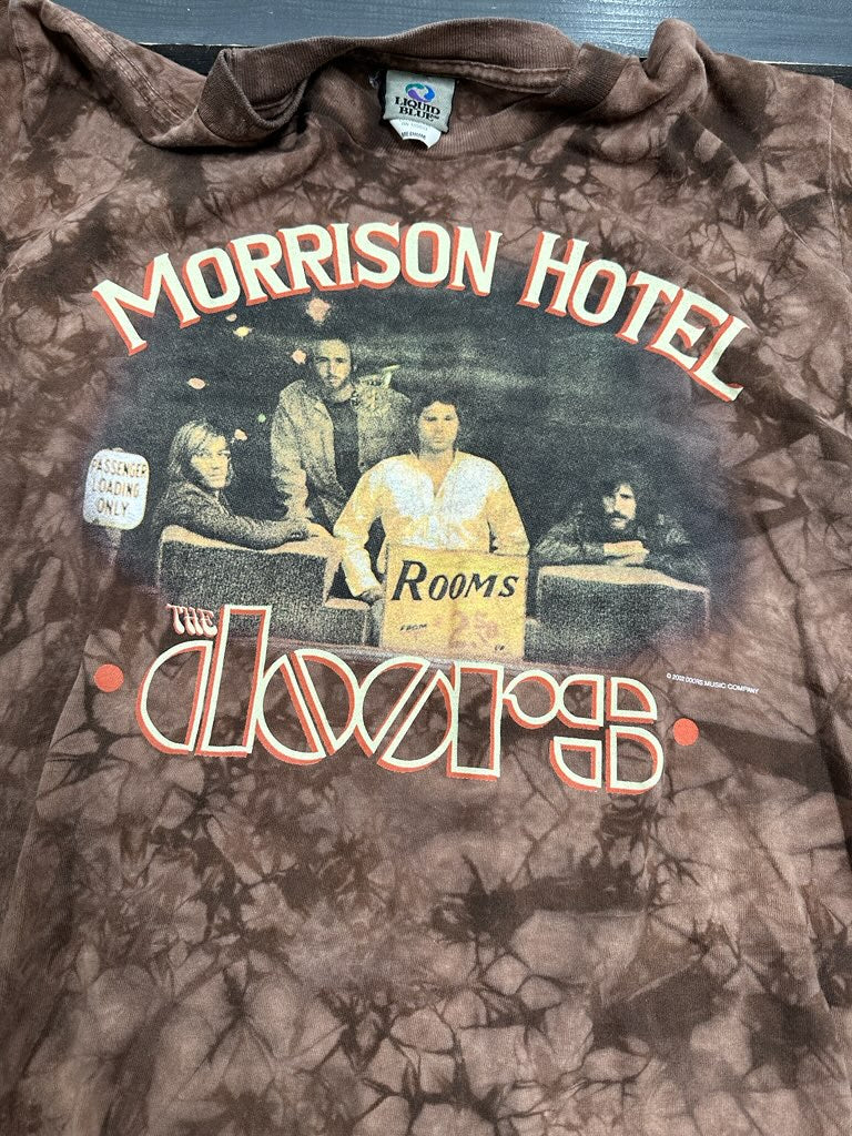 The Doors 2002 Liquid Blue Morrison Hotel T-Shirt, Acid Wash Brown, M