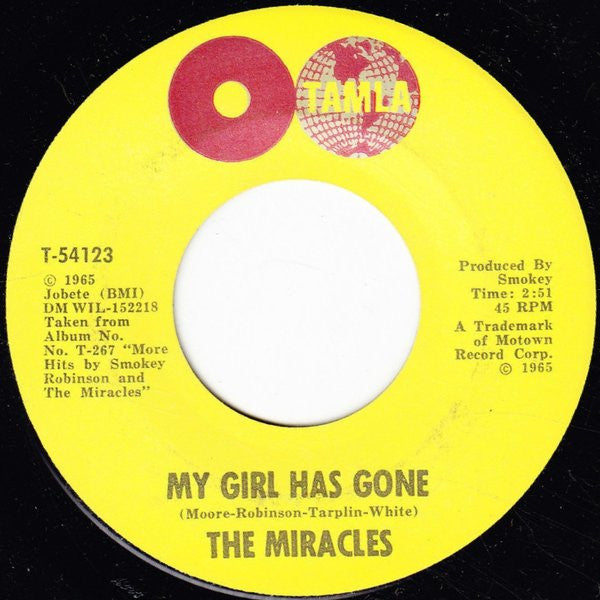 The Miracles- My Girl Has Gone/ Since You Won My Heart - Darkside Records