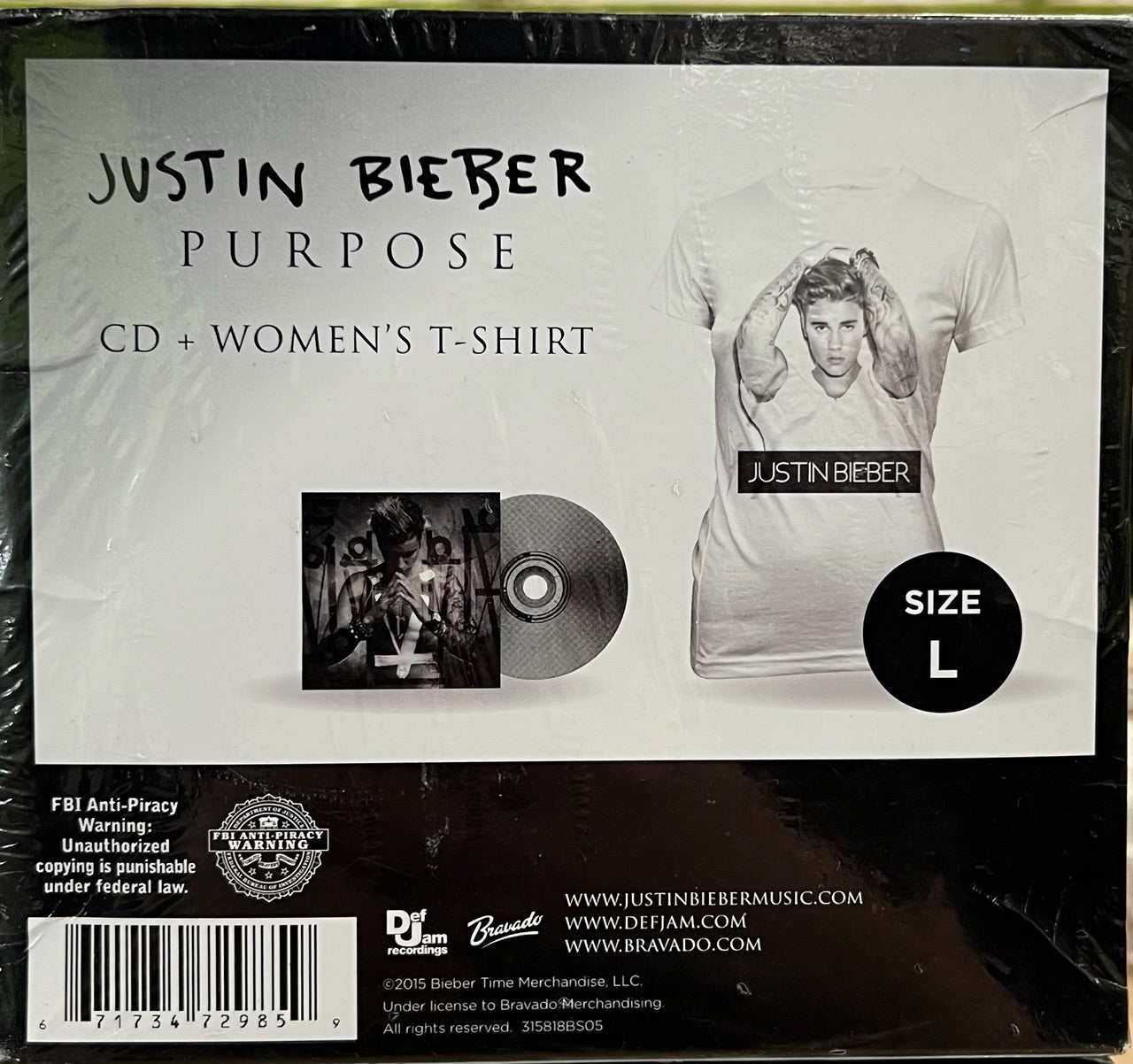 Justin Bieber- Purpose (FYE Exclusive CD + Women's Large T-Shirt) (Sea