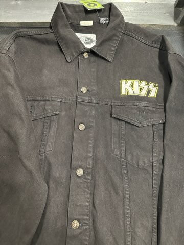 Kiss 1997 Rock And Roll Over Logo Denim Jacket, Blk Denim, XL - Darkside Records