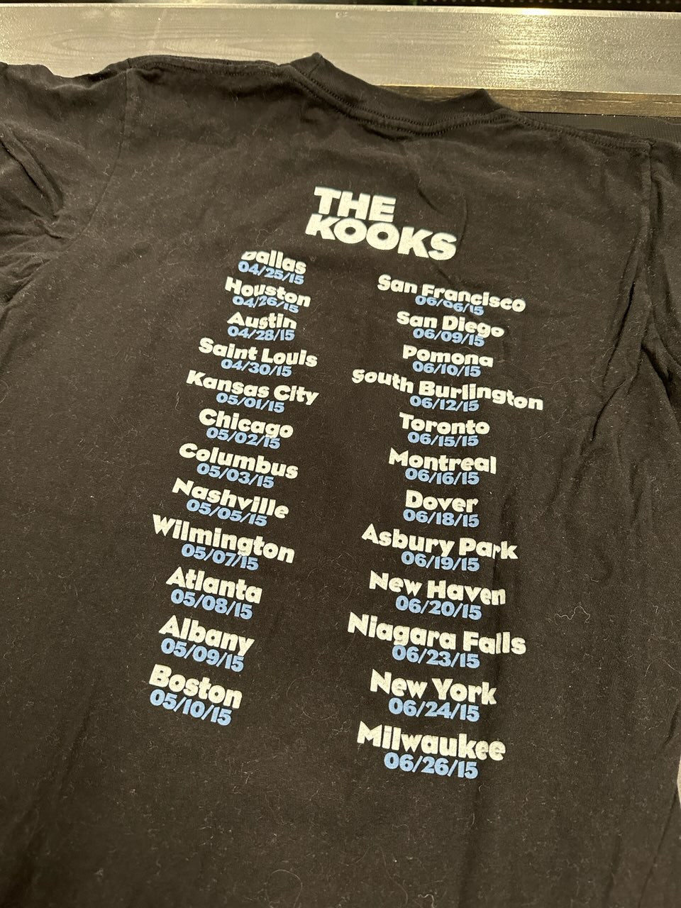 The Kooks 2015 Tour T-Shirt, Blk, M