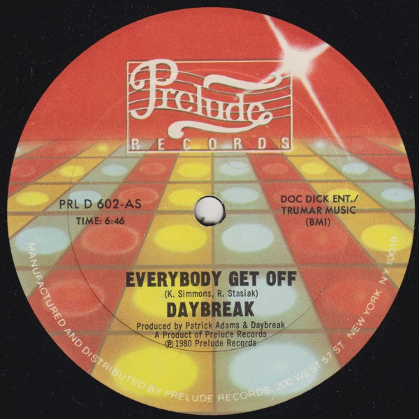 Daybreak- Everybody Get Off (12”) - Darkside Records
