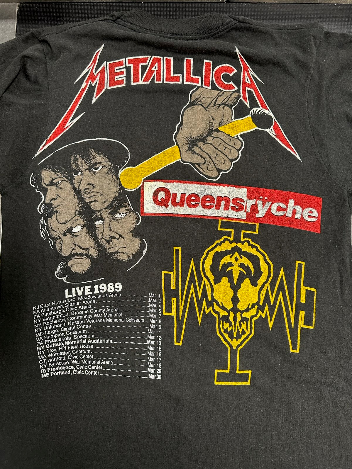 Metallica And Justice For All '89 Parking Lot Tour Shirt, Blk,  Modern M (Tagless: 24.5" Long, 17.5" Pit To Pit)