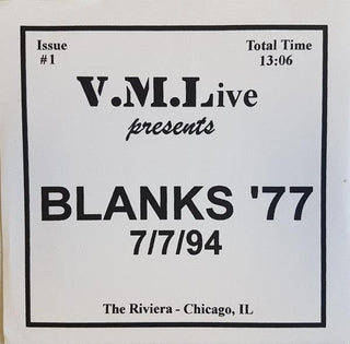 Blanks 77- 7/7/94 Live - Darkside Records