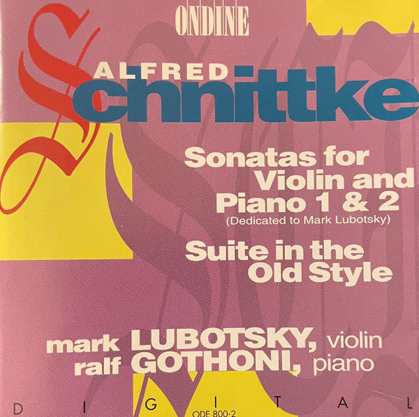 Schittke- Sonatas For Violin and Piano 1 & 2 (Mark Lubotsky, Violin/ Ralf Gothoni, Piano) - Darkside Records